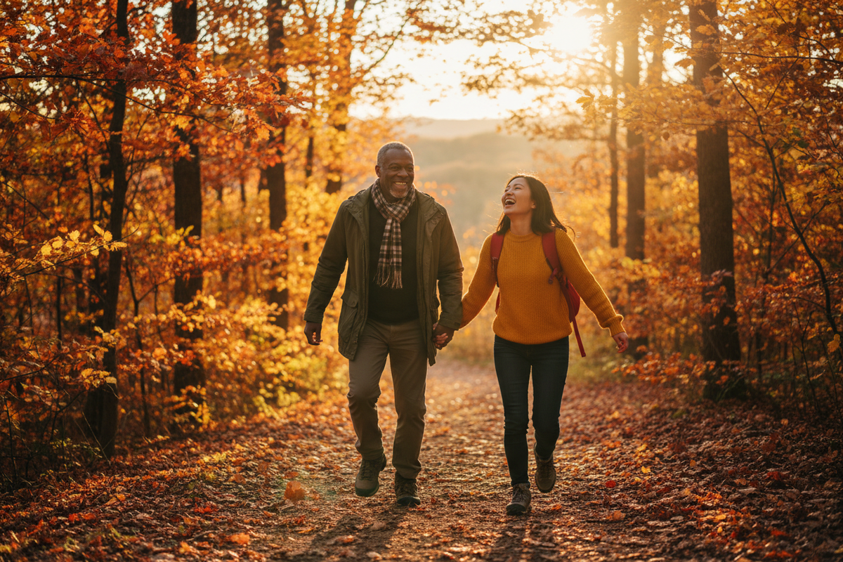 Balade en forêt à l'automne — immunité, énergie et articulations avec des compléments alimentaires naturels