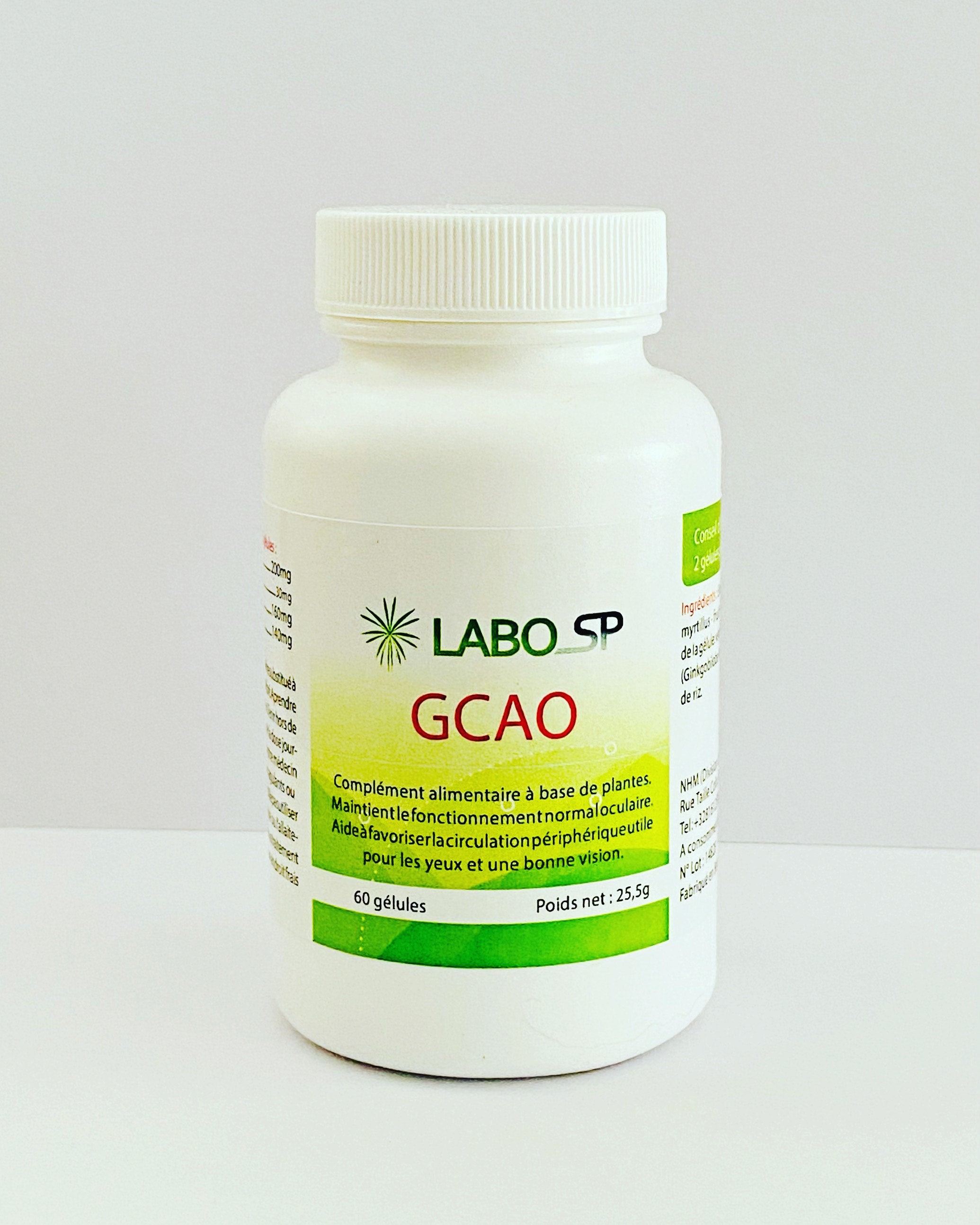 Boîte de GCAO – Complément alimentaire naturel à base de myrtille et ginkgo biloba - 60 gélules
