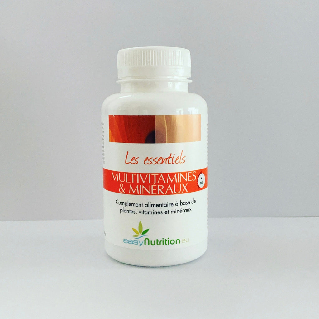 Flacon Multi Vitamines & Minéraux – 11 vitamines 6 minéraux, 120 gélules végétales pullulane, complément alimentaire naturel