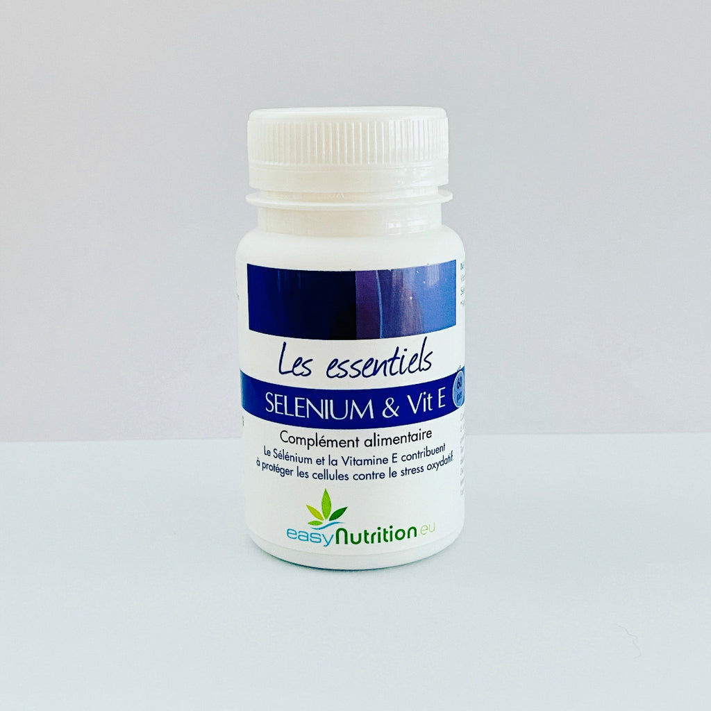 Flacon Sélénium + Vitamine E 50µg – 60 gélules végétales pullulane, complément alimentaire antioxydant naturel