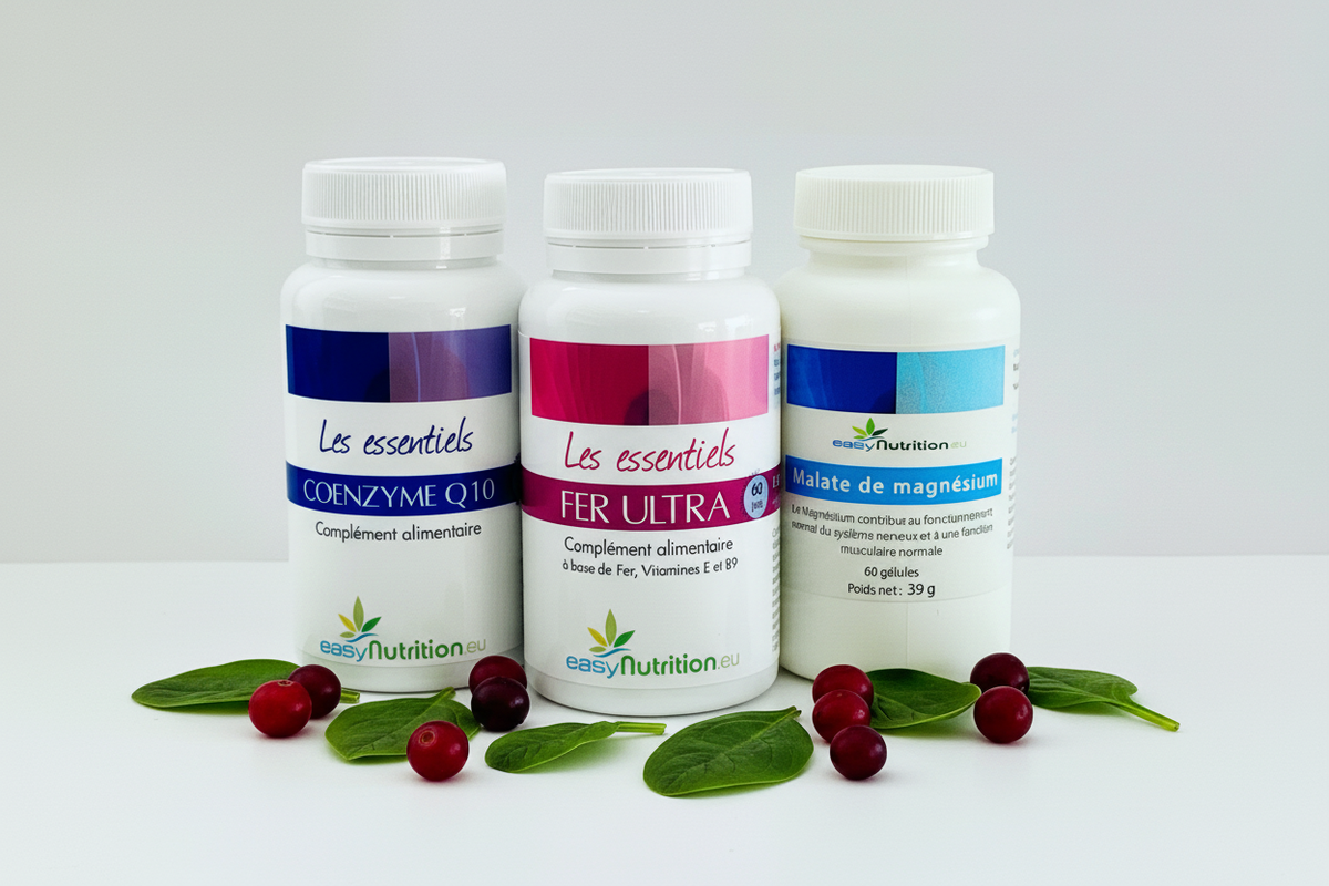 Trio Fatigue Fonctionnelle – Co-Enzyme Q10, Fer Ultra et Malate de Magnésium | Ma Vie Naturellement